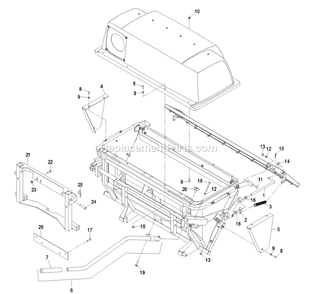 Hopper Assembly Diagram and Parts List for LHPUVD4448 (600000-669999)(2006) Exmark Lawn Tractor Accessories