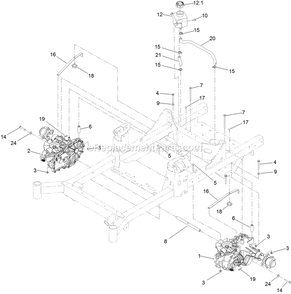 Hydraulic Drive Assembly Diagram and Parts List for RAS708GEM523C3 (402082300-404314158)(2018) Exmark Lawn Mower