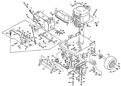 Engine Deck Group Diagram and Parts List for TTH-18KO (84000-89999)(1993) Exmark Lawn Mower