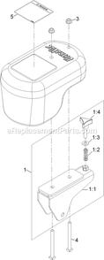 Caster Weight Assembly Diagram and Parts List for LZUVQD11 (312000000-312999999)(2012) Exmark Lawn Tractor Accessories