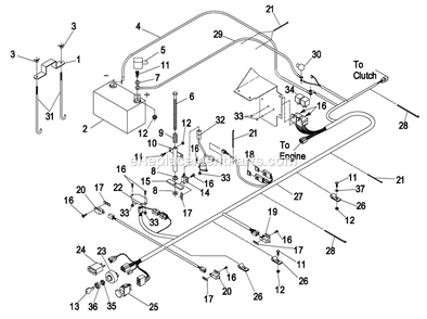 Electrical Group (4) Diagram and Parts List for LZ23KA604 (260000-319999)(2001) Exmark Lawn Mower
