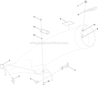 42 Inch Chute Assembly Diagram and Parts List for 126-7506 (316000000-399999999)(2016) Exmark Lawn Tractor Accessories