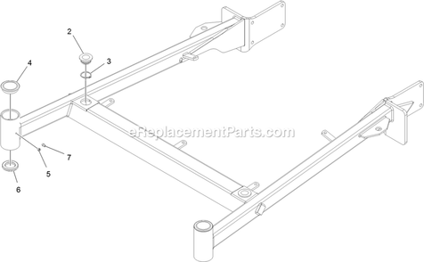 Front Frame Assembly Diagram and Parts List for TTX680PKC60400 (402082300-404314158)(2018) Exmark Lawn Mower
