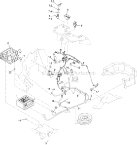 Electrical Assembly Diagram and Parts List for STS651GKA48400 (406294345-408644345)(2020) Exmark Lawn Mower
