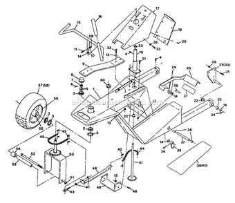 Rider Frame And Steering Diagram and Parts List for TR-20KC (90000-101999)(1994) Exmark Lawn Mower