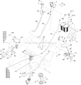 Auxiliary Hydraulic Assembly Diagram and Parts List for ARX481CKA30000 (316000000-399999999)(2016) Exmark Aerator