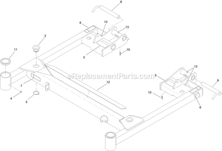 Deck Support With Decals Assembly Diagram and Parts List for NVS730AKC48000 (402082300-404314158)(2018) Exmark Lawn Mower