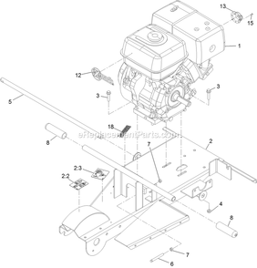 Frame And Engine Assembly Diagram and Parts List for SG390HN (312000000-312999999)(2012) Exmark Lawn Tractor Accessories
