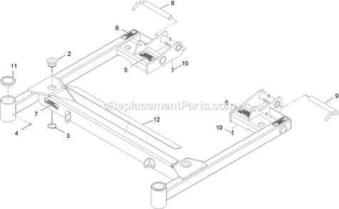 Deck Support With Decals Assembly Diagram and Parts List for NV730EKC48 (313000000-313999999)(2013) Exmark Lawn Mower