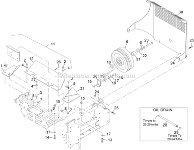 Engine Deck Group (1) Diagram and Parts List for LZ28KA665 (670000-719999)(2007) Exmark Lawn Mower