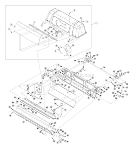Hopper Assembly Diagram and Parts List for LZUVD60C (440000-509999)(2004) Exmark Lawn Tractor Accessories