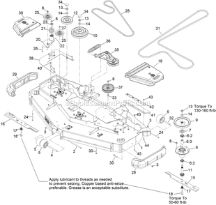 Deck Assembly Diagram and Parts List for LZE749EKC72RA1 (315000000-315999999)(2015) Exmark Lawn Mower