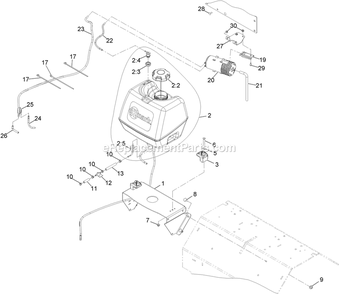Fuel Assembly Diagram and Parts List for ARX481CKA30000 (315000000-315999999)(2015) Exmark Aerator