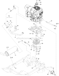 Engine Assembly Diagram and Parts List for STS740EKC60400 (404314159-406294344)(2019) Exmark Lawn Mower