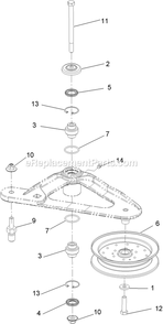 Deck Idler Assembly Diagram and Parts List for LZS801PKA724 (312000000-312999999)(2012) Exmark Lawn Mower
