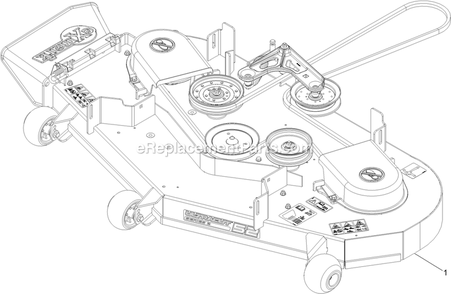 Complete Deck Assembly Diagram and Parts List for PNE691GKA52200 (316000000-399999999)(2016) Exmark Lawn Mower