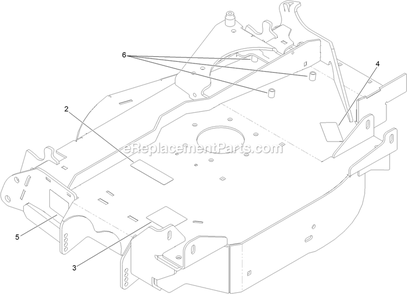 Left Hand Wing Deck With Decals Assembly Diagram and Parts List for LZX980EKC96RW0 (406294345-408644345)(2020) Exmark Lawn Mower