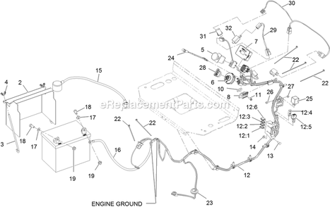 Electrical Assembly Diagram and Parts List for VTX730EKC52400 (400000000-499999999)(2017) Exmark Lawn Mower