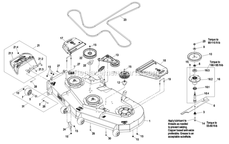 Deck Group (4) Diagram and Parts List for LZZ29KCE606 (850000-919999)(2010) Exmark Lawn Mower