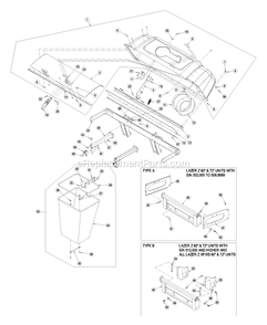 Hood And Bag Assembly (1) Diagram and Parts List for LZUV52 (510000-599999)(2005) Exmark Lawn Tractor Accessories