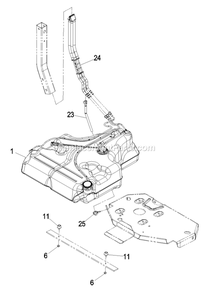 Fuel Tank Group Diagram and Parts List for LZZ23KA526 (790000-849999)(2009) Exmark Lawn Mower
