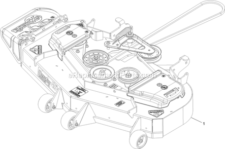 Complete Deck Assembly Diagram and Parts List for LZS651KA484 (313000000-313999999)(2013) Exmark Lawn Mower