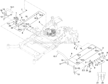 Motion Control Assembly Diagram and Parts List for LZS801KA524 (314000000-314999999)(2014) Exmark Lawn Mower