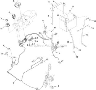 Electrical Assembly Diagram and Parts List for LZE751GKA604A1 (400000000-402082299)(2017) Exmark Lawn Mower