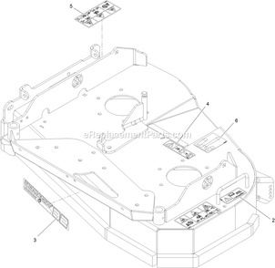Deck With Decals Assembly Diagram and Parts List for STE600CKA32300 (404314159-406294344)(2019) Exmark Lawn Mower