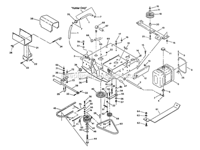 Engine Deck Group Diagram and Parts List for TR-20KC (90000-101999)(1994) Exmark Lawn Mower