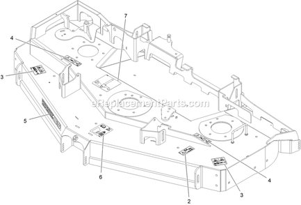 Deck With Decals Assembly Diagram and Parts List for PNS740GKC60RA3 (316000000-399999999)(2016) Exmark Lawn Mower