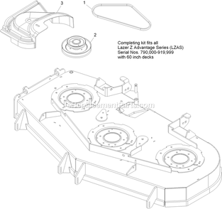 Completing Kit (1) Diagram and Parts List for LZUVQD11 (312000000-312999999)(2012) Exmark Lawn Tractor Accessories
