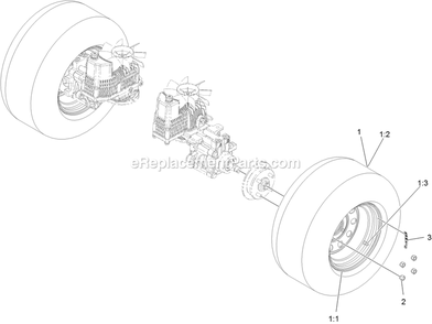 Rear Wheel Assembly Diagram and Parts List for LZS749AKC604A1 (316000000-316999999)(2016) Exmark Lawn Mower