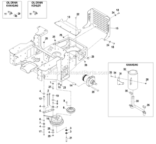 Engine Group Diagram and Parts List for LCT5219KA (440000-509999)(2004) Exmark Lawn Mower