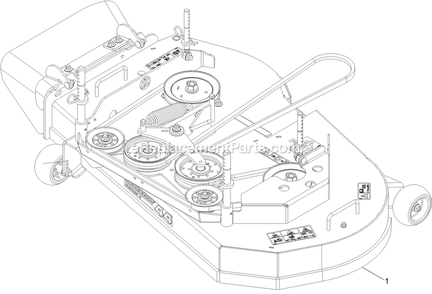 Complete Deck Assembly Diagram and Parts List for STE600GKA44300 (404314159-406294344)(2019) Exmark Lawn Mower