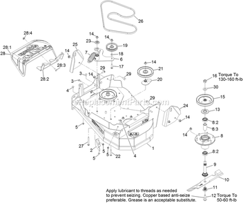 Deck Assembly Diagram and Parts List for VTS541CKA36300 (400000000-402082299)(2017) Exmark Lawn Mower