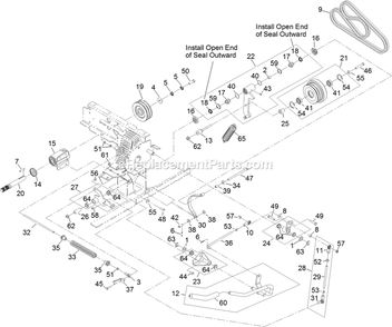 Jackshaft Assembly Diagram and Parts List for NV730EKC (312000000-312999999)(2012) Exmark Lawn Mower