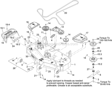 Deck Assembly Diagram and Parts List for LZE22KA484 (920000-999999)(2011) Exmark Lawn Mower
