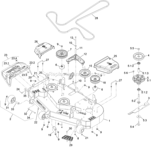 Deck Assembly Diagram and Parts List for RAS710CKC48300 (400000000-402082299)(2017) Exmark Lawn Mower