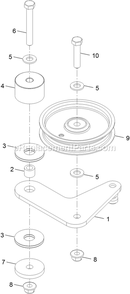 Pump Idler Assembly Diagram and Parts List for VTX651KA484 (313000000-313999999)(2013) Exmark Lawn Mower