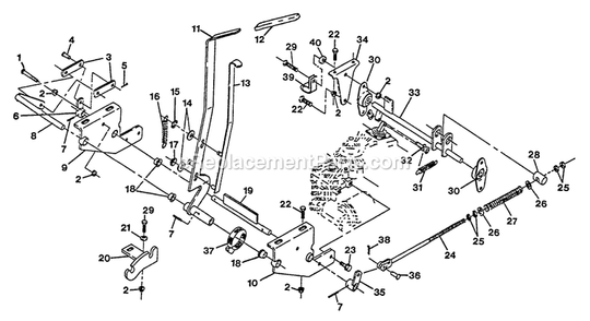 Parking Brake Diagram and Parts List for TR-22KC (115000-129999)(1996) Exmark Lawn Mower