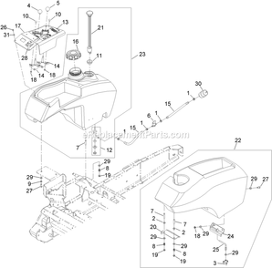 Fuel Group Diagram and Parts List for FR20KC (600000-669999)(2006) Exmark Lawn Mower