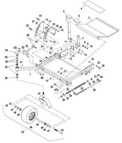 Front Frame Group Diagram and Parts List for LZ23KA604 (260000-319999)(2001) Exmark Lawn Mower