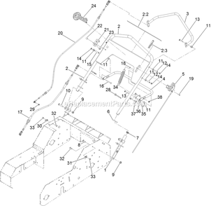 Handle Assembly Diagram and Parts List for ARS180KA21 (312000000-312999999)(2012) Exmark Aerator