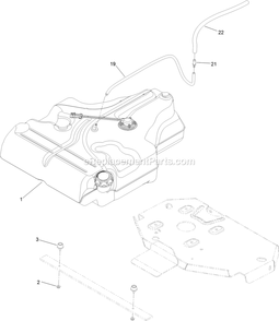 Fuel Tank Mounting Assembly Diagram and Parts List for LZE801GKA604B1 (316000000-399999999)(2016) Exmark Lawn Mower