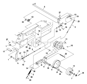 Park Brake Group Diagram and Parts List for LZ25KA604 (320000-369999)(2002) Exmark Lawn Mower