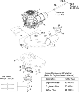 Engine Assembly Diagram and Parts List for LZS749EKC604SS (314000000-314999999)(2014) Exmark Lawn Mower