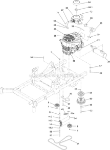 Engine Assembly Diagram and Parts List for RAS708GEM603C3 (402082300-404314158)(2018) Exmark Lawn Mower