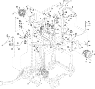 Hydraulic Drive Assembly Diagram and Parts List for LZS88CDYM96RW0 (408644346-411294211)(2021) Exmark Lawn Mower