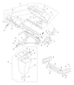 Hood And Bag Assembly (2) Diagram and Parts List for LZUV60 (440000-509999)(2004) Exmark Lawn Tractor Accessories